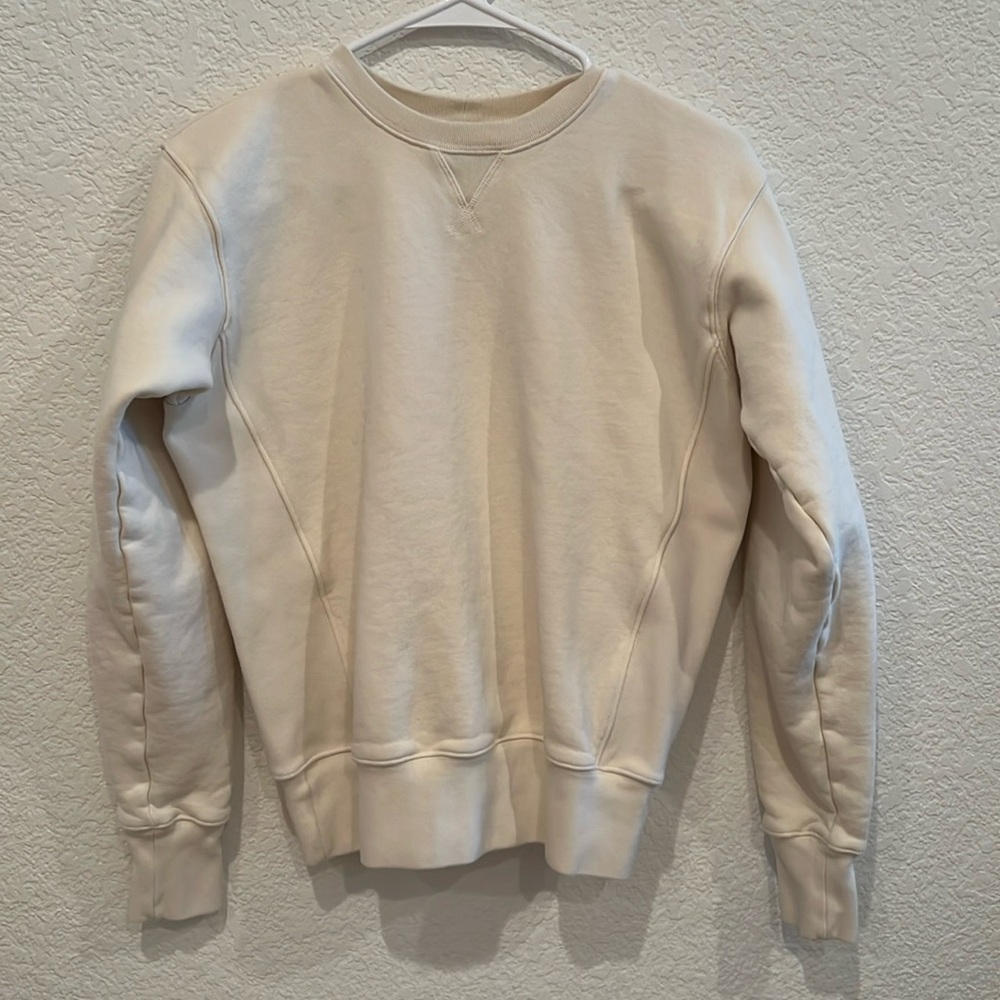 Toteme Crew Neck Cotton Sweatshirt Sz S Cream - Picture 2 of 7